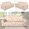 Cute Pink Daisy Pattern Print Sofa Covers-grizzshop