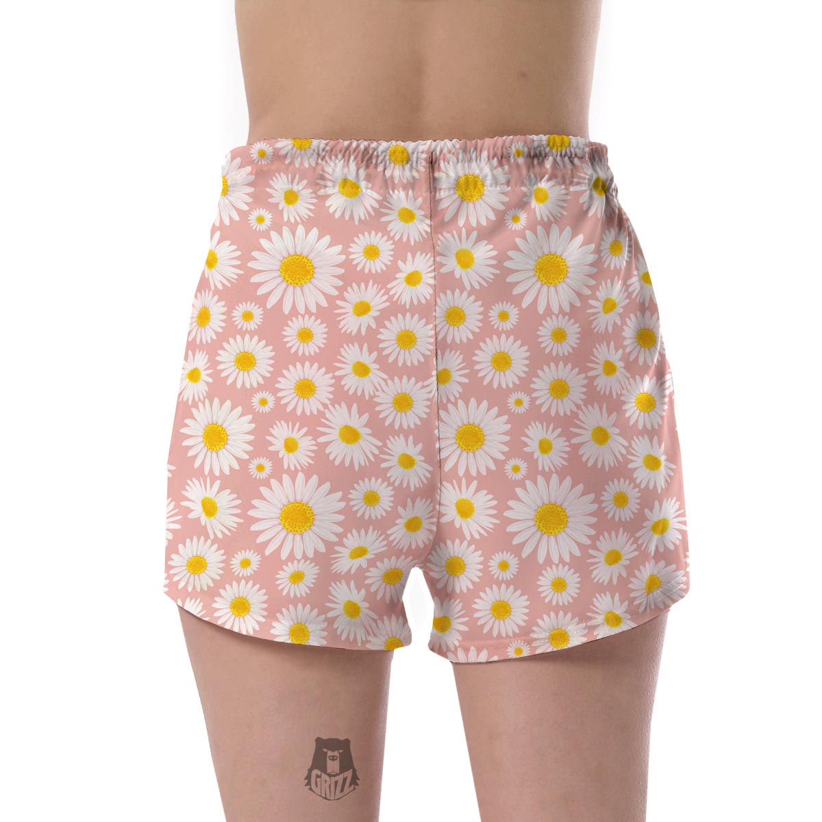 Cute Pink Daisy Pattern Print Women's Shorts-grizzshop