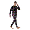 Cute Pink Ice Cream Narwhal Rainbow Print Pattern Men's Pajamas-grizzshop