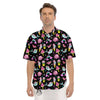 Cute Pink Ice Cream Narwhal Rainbow Print Pattern Men's Short Sleeve Shirts-grizzshop