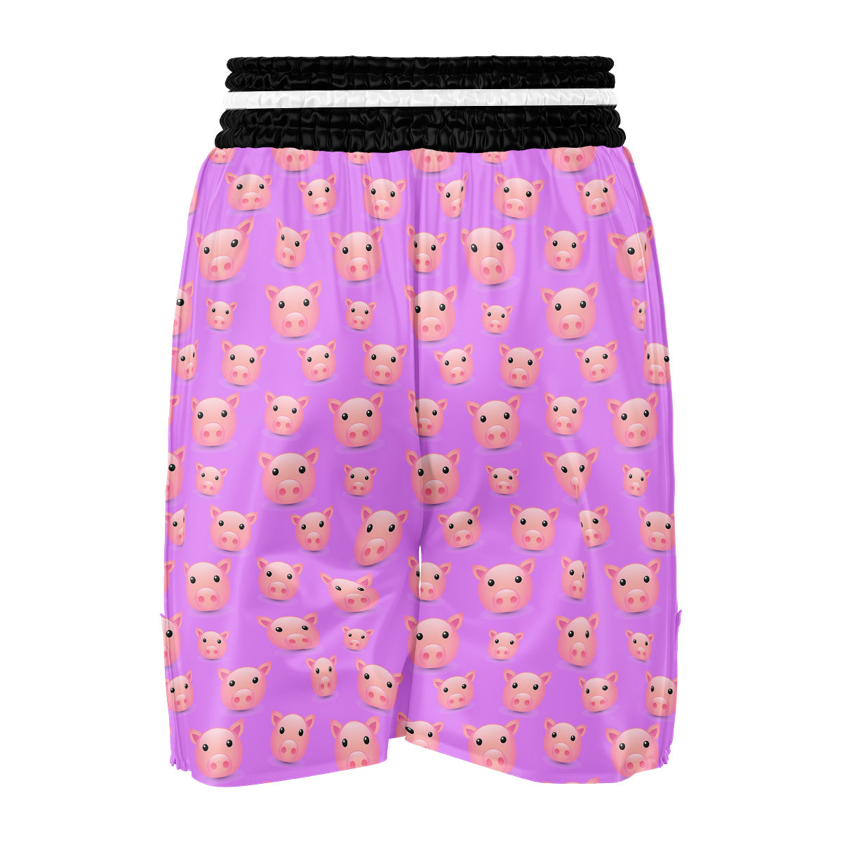 Cute Pink Pig Face Emoji Print Pattern Boxing Shorts-grizzshop