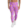 Cute Pink Pig Face Emoji Print Pattern Men's Leggings-grizzshop