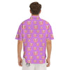 Cute Pink Pig Face Emoji Print Pattern Men's Short Sleeve Shirts-grizzshop