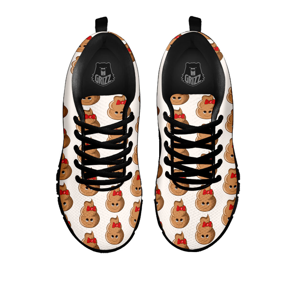 Cute Poop Print Pattern Black Sneaker-grizzshop