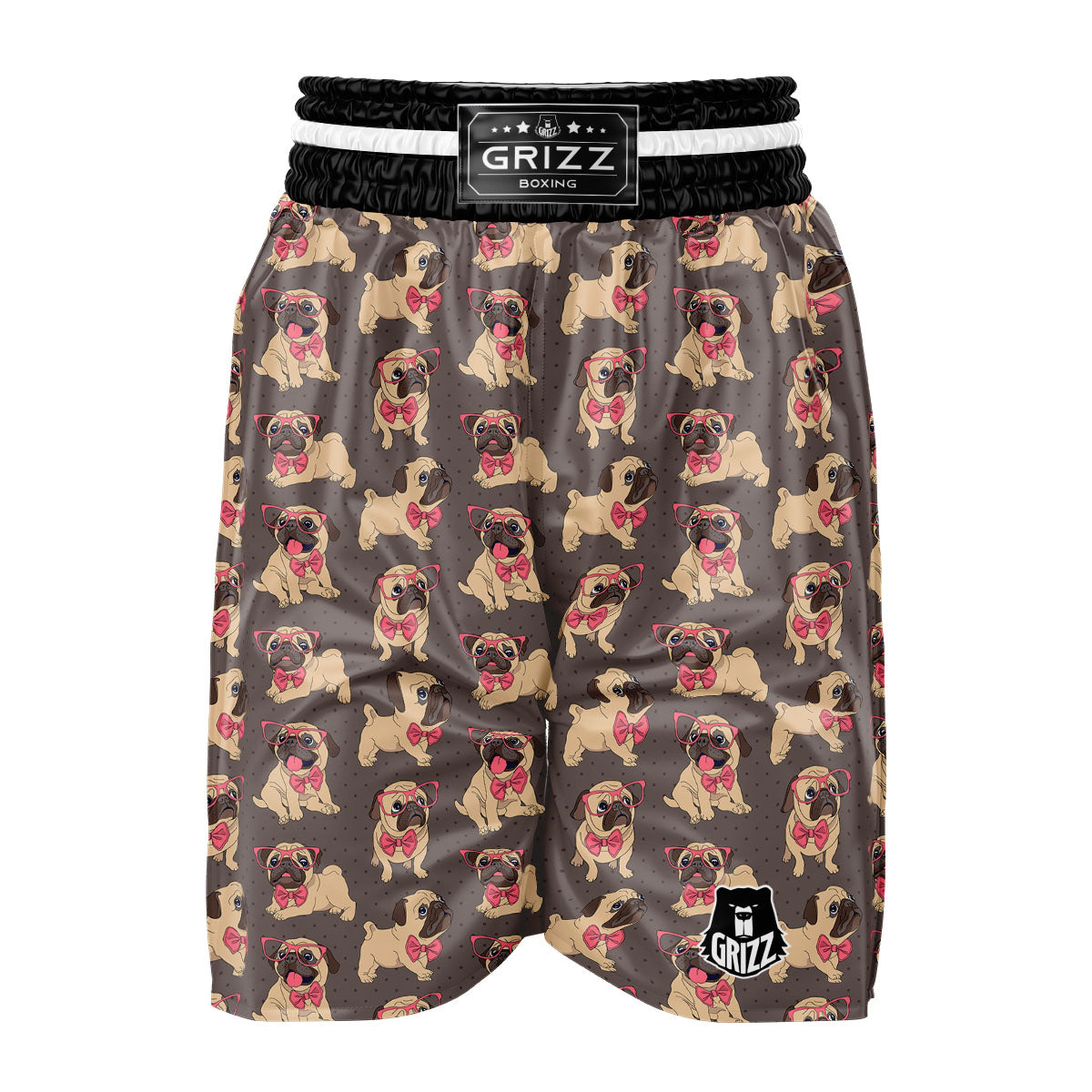 Cute Pug Print Pattern Boxing Shorts-grizzshop