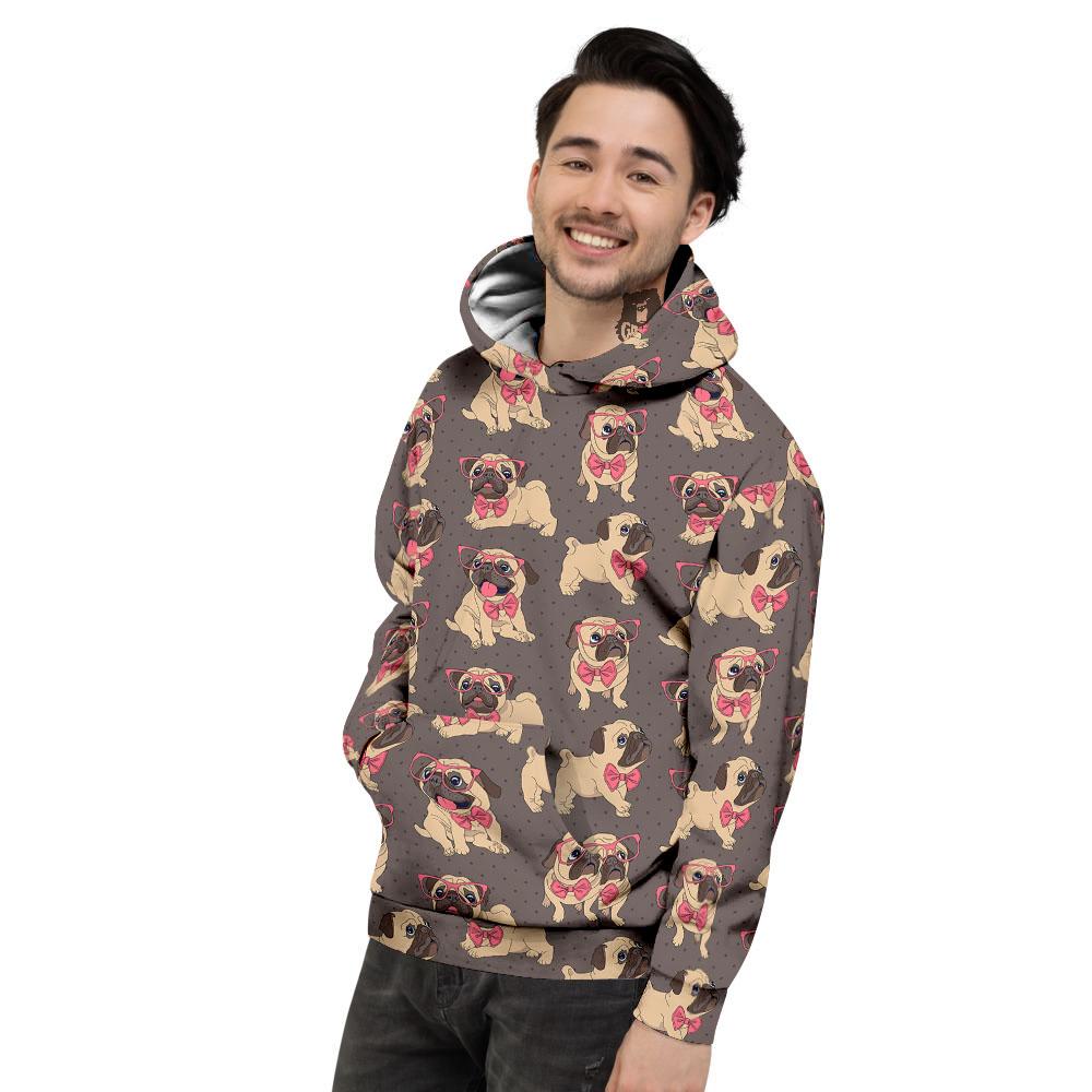 Cute Pug Print Pattern Men's Hoodie-grizzshop