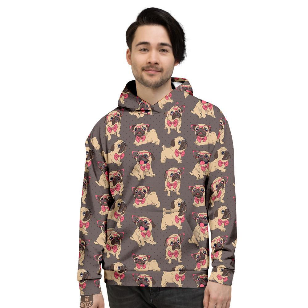 Cute Pug Print Pattern Men's Hoodie-grizzshop