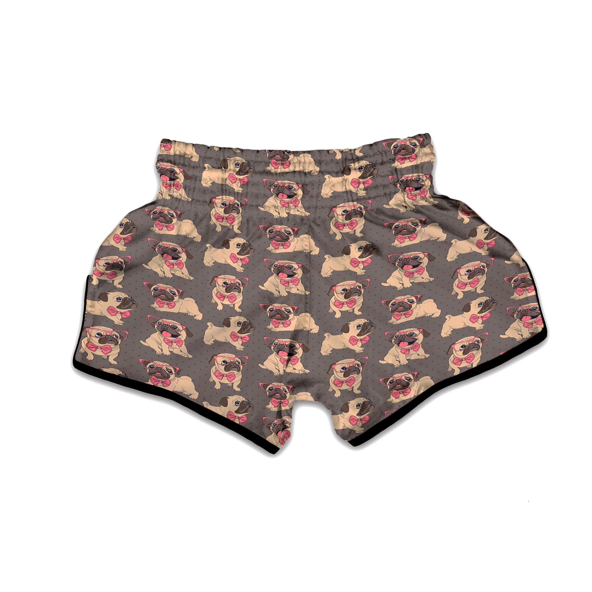 Cute Pug Print Pattern Muay Thai Boxing Shorts-grizzshop