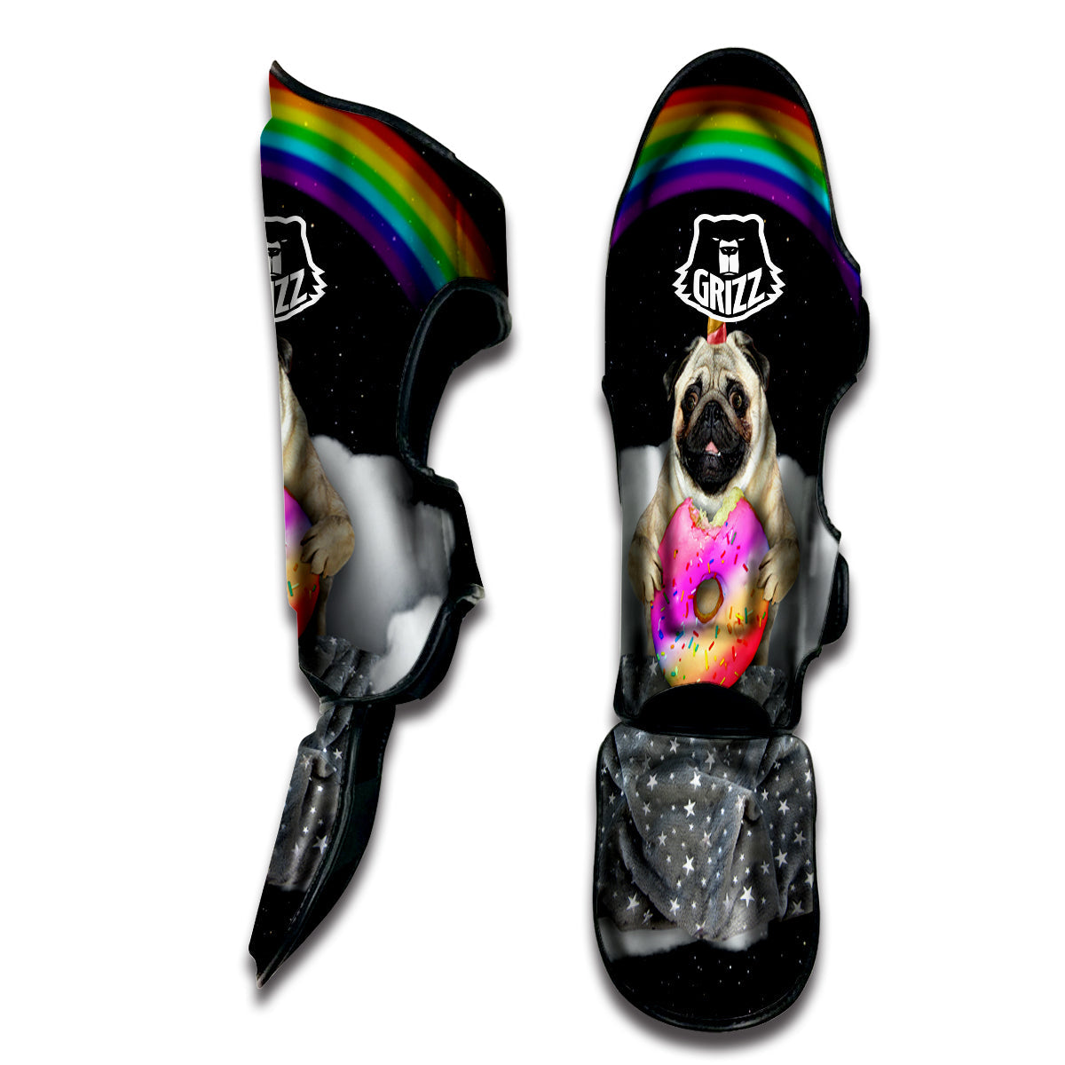 Cute Pug Unicorn Print Muay Thai Shin Guards-grizzshop