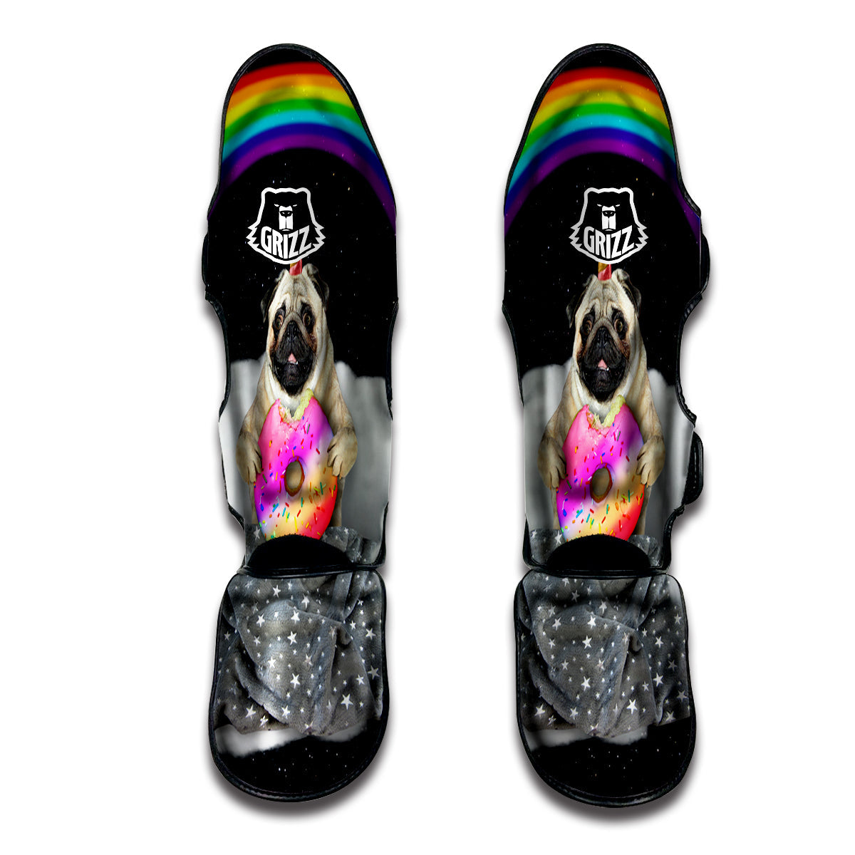 Cute Pug Unicorn Print Muay Thai Shin Guards-grizzshop