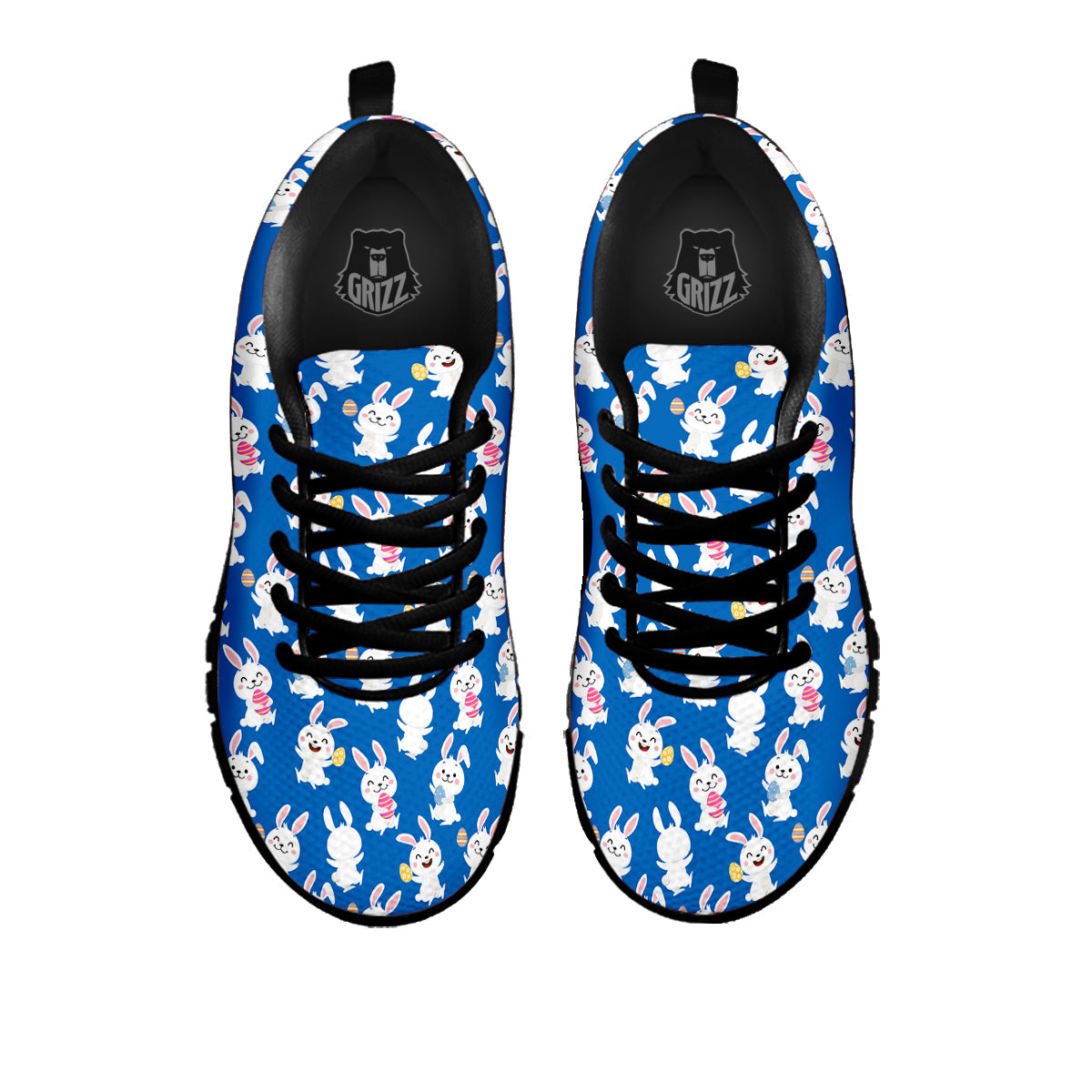 Cute Rabbit Print Pattern Black Sneaker-grizzshop