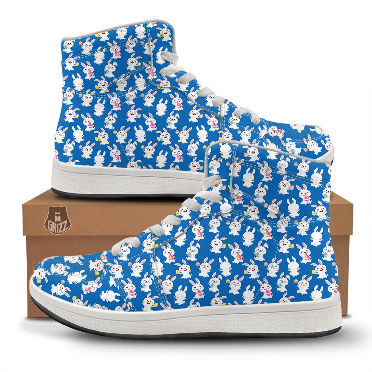 Cute Rabbit Print Pattern High Top Sneakers-grizzshop