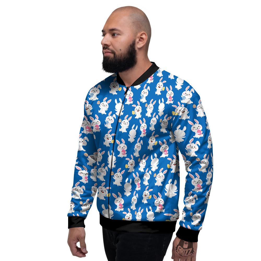 Cute Rabbit Print Pattern Men's Bomber Jacket-grizzshop