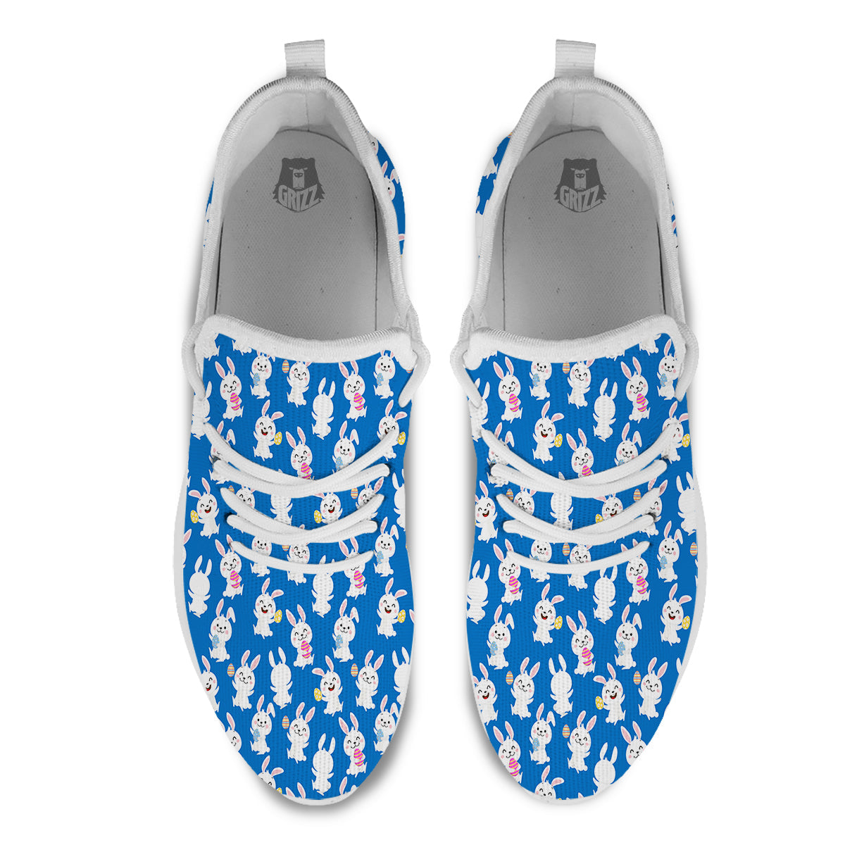 Cute Rabbit Print Pattern White Athletic Shoes-grizzshop