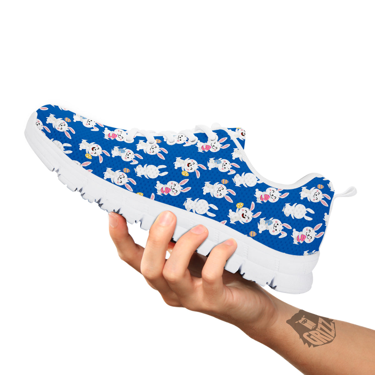 Cute Rabbit Print Pattern White Sneaker-grizzshop