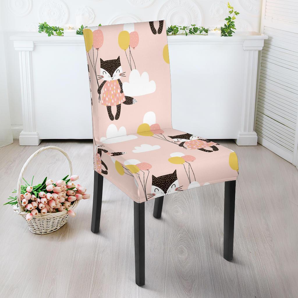 Cute Raccoon Hot Air Balloon Pattern Print Chair Cover-grizzshop