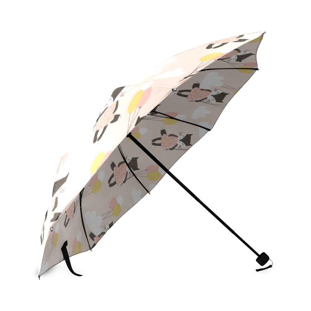 Cute Raccoon Hot Air Balloon Pattern Print Foldable Umbrella-grizzshop
