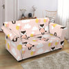 Cute Raccoon Hot Air Balloon Pattern Print Loveseat Cover-grizzshop