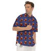 Cute Red Raccoon And Bamboo Print Pattern Men's Short Sleeve Shirts-grizzshop