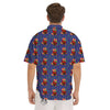 Cute Red Raccoon And Bamboo Print Pattern Men's Short Sleeve Shirts-grizzshop