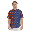 Cute Red Raccoon And Bamboo Print Pattern Men's Short Sleeve Shirts-grizzshop