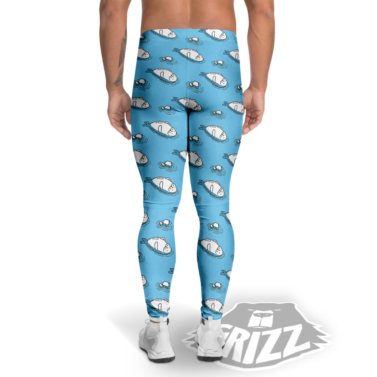 Cute Seal Swim Print Pattern Men's Leggings-grizzshop