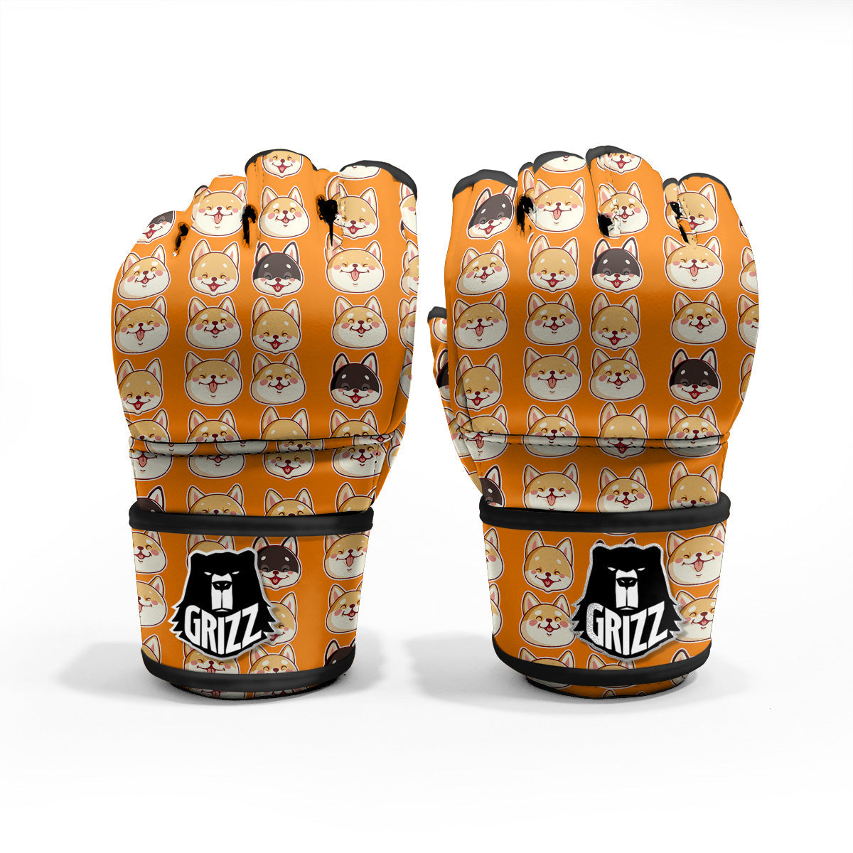 Cute Siberian And Cute Shiba Print Pattern MMA Gloves-grizzshop