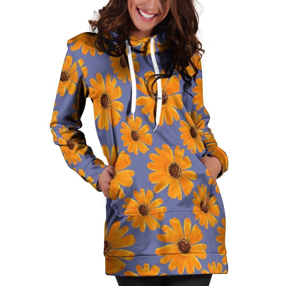 Cute Sunflower Hoodie Dress-grizzshop