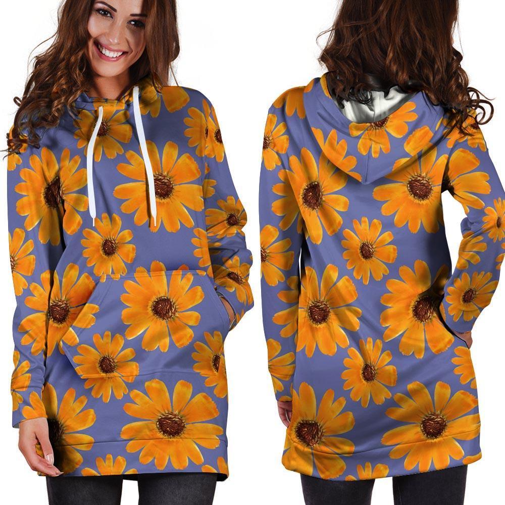 Cute Sunflower Hoodie Dress-grizzshop