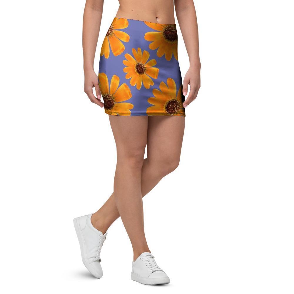 Cute Sunflower Mini Skirt-grizzshop