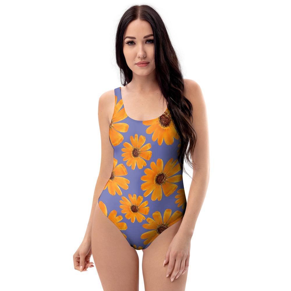 Cute Sunflower One Piece Swimsuite-grizzshop