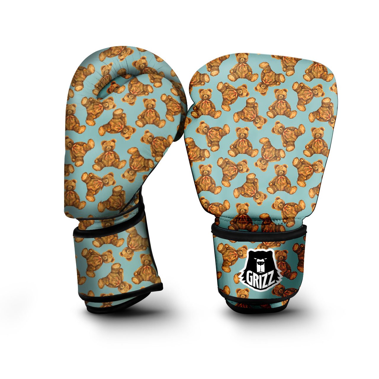 Cute Teddy Bear Print Pattern Boxing Gloves-grizzshop