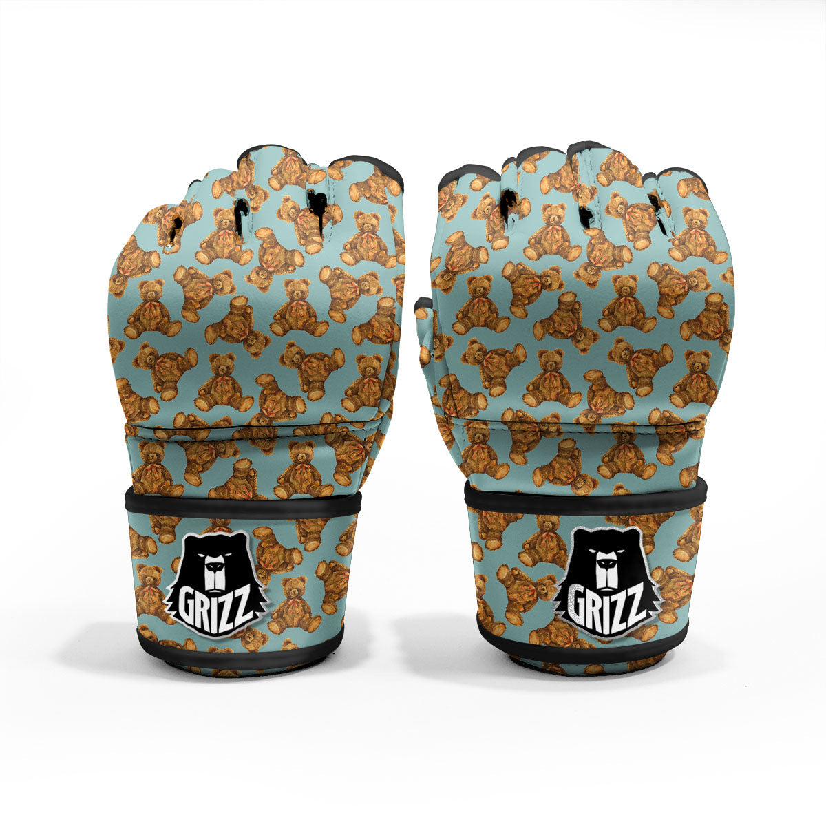 Cute Teddy Bear Print Pattern MMA Gloves-grizzshop