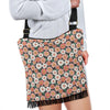 Cute White Pink Daisy Pattern Print Crossbody Bags-grizzshop