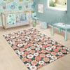 Cute White Pink Daisy Pattern Print Floor Mat-grizzshop