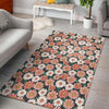 Cute White Pink Daisy Pattern Print Floor Mat-grizzshop