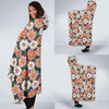 Cute White Pink Daisy Pattern Print Hooded Blanket-grizzshop