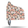 Cute White Pink Daisy Pattern Print Hooded Blanket-grizzshop