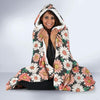 Cute White Pink Daisy Pattern Print Hooded Blanket-grizzshop