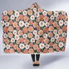 Cute White Pink Daisy Pattern Print Hooded Blanket-grizzshop