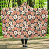 Cute White Pink Daisy Pattern Print Hooded Blanket-grizzshop