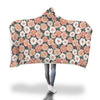 Cute White Pink Daisy Pattern Print Hooded Blanket-grizzshop