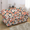 Cute White Pink Daisy Pattern Print Loveseat Cover-grizzshop