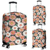 Cute White Pink Daisy Pattern Print Luggage Cover Protector-grizzshop