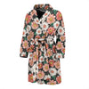 Cute White Pink Daisy Pattern Print Men Long Robe-grizzshop