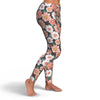 Cute White Pink Daisy Pattern Print Pattern Women Leggings-grizzshop