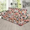 Cute White Pink Daisy Pattern Print Sofa Covers-grizzshop