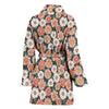 Cute White Pink Daisy Pattern Print Women Long Robe-grizzshop