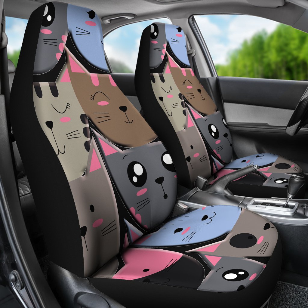 Cute cat faces Car Seat Cover-grizzshop