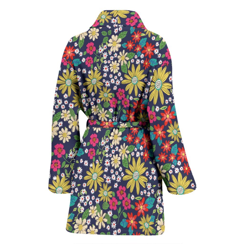 Cute Colorful Daisy Pattern Print Women Long Robe-grizzshop